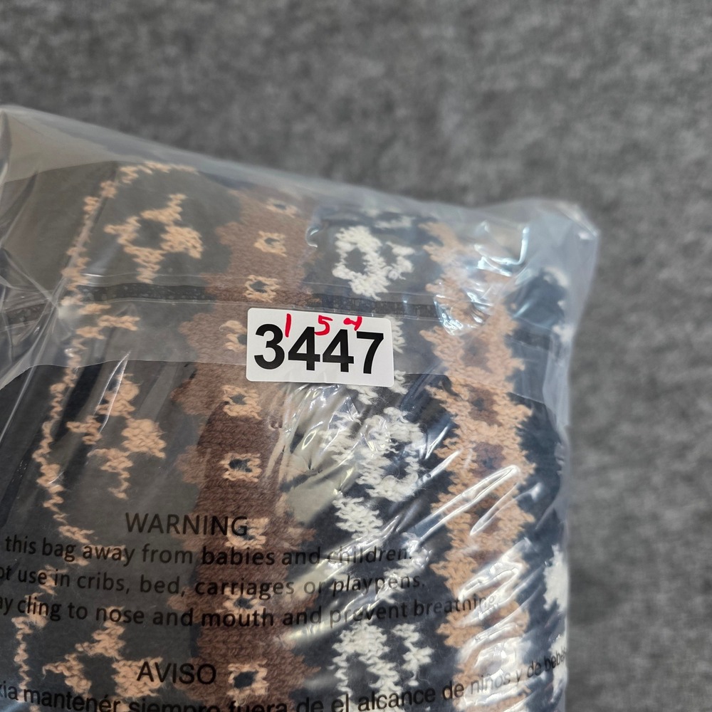 Free People Fair Isle Oversized Nellie Elephant Knit Sweater Large‎ Black Brown - Picture 14 of 14